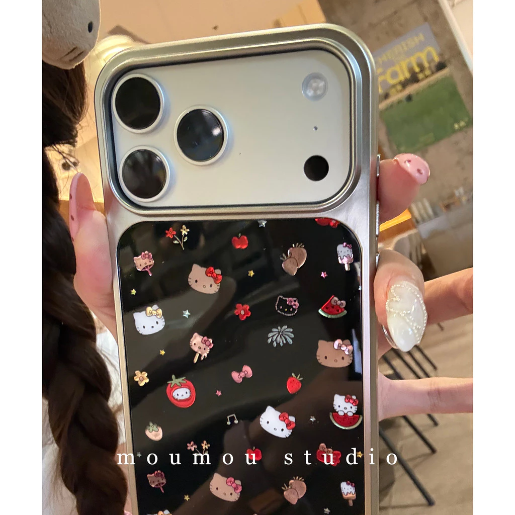 Huiwanju ความรู้สึกระดับพรีเมียม ins แมวพื้นหลังสีดําเหมาะสําหรับเคสโทรศัพท์มือถือ iPhone17ProMax เคสป้องกันป้องกันการหล่น 16Pro/15