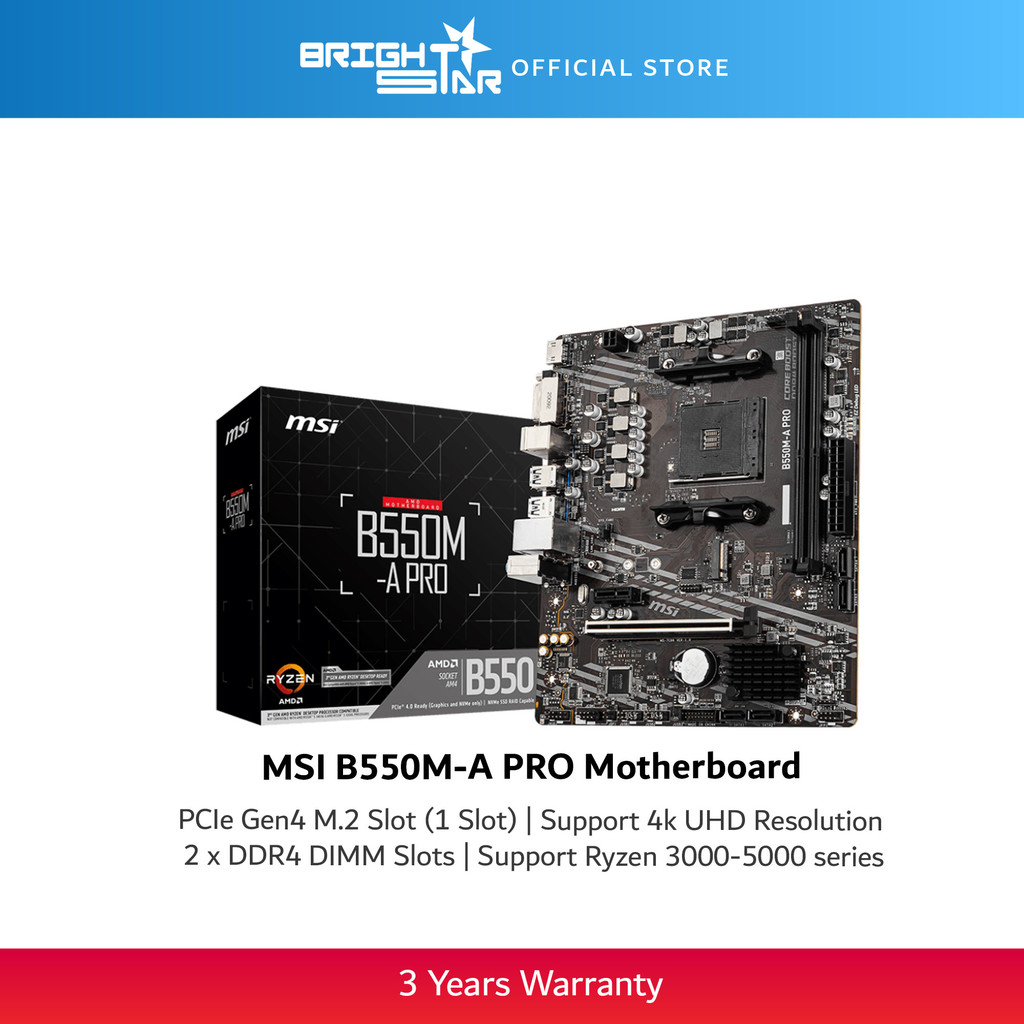 เมนบอร์ด MSI B550M-A PRO AM4 Micro-ATX