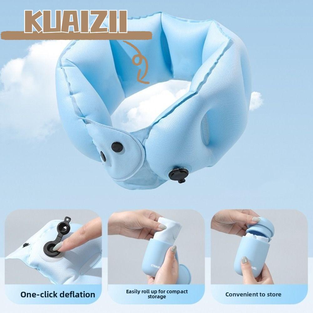 คูอิซซี หมอนรองคอแบบเป่าลม,แบบพกพาคู่มือเงินเฟ้อพองแหวนหมอนรองคอ,สบายเบารูปตัวยูหมอนเดินทางเดินทางกลางแจ้ง