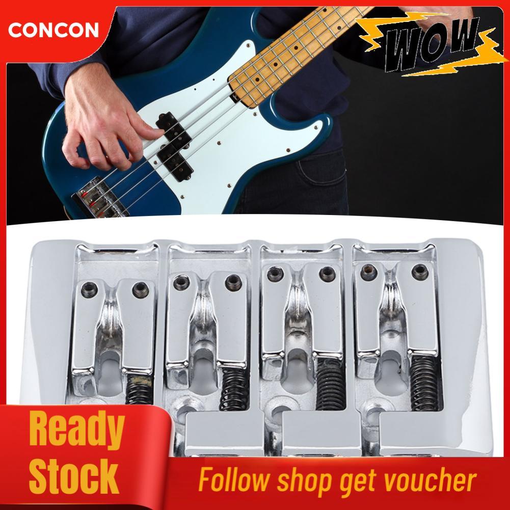 Concon Concon Bass Bridge ทนทานมวลสูง 4 สายปรับอานคุณภาพเสียงที่มีเสถียรภาพการปรับปรุงประสิทธิภาพ (สีเงิน)