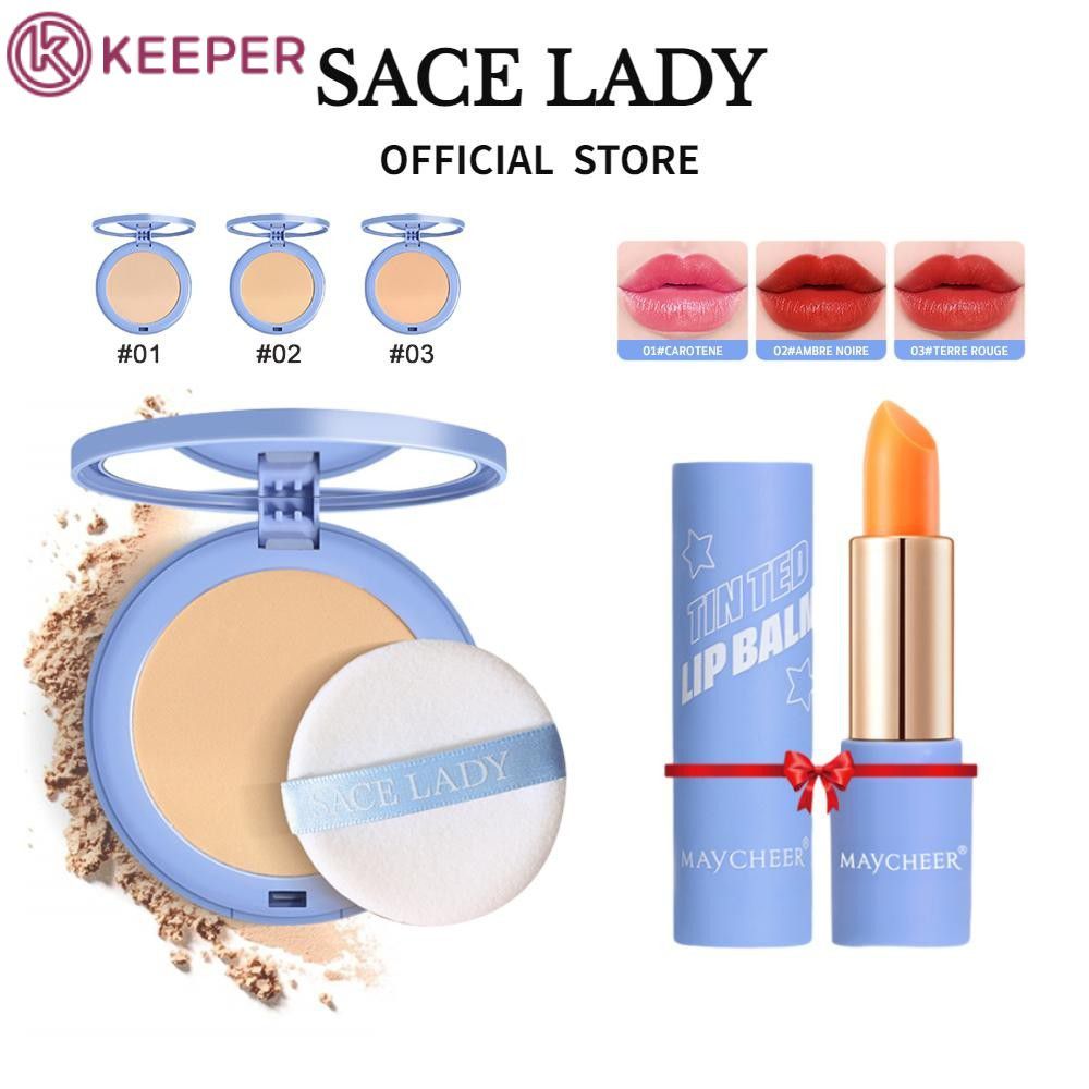 【ซื้อ 1 แถม 1 ลิปสติก】SACE LADY แป้งพัฟเนื้อแมตต์ ปกปิดเต็มขั้น ควบคุมความมัน ติดทนนาน กันน้ำ ไร้ที่ติ แป้งพัฟเนื้อแมตต์ กระชับผิว พัฟครีมทาหน้า และลิปสติกให้ความชุ่มชื้น 【ตัวล็อค】