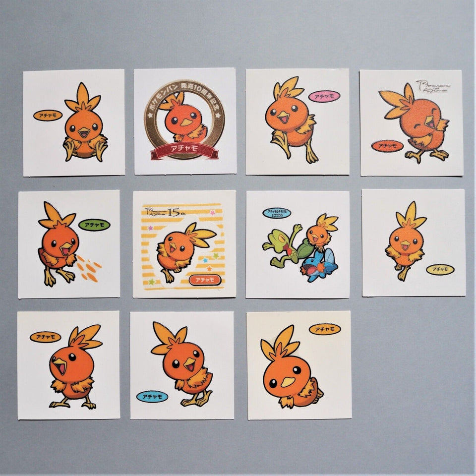 Pokemon Bread Deco Chara Seal Sticker Torchic Mudkip 11 stickers Japan d981