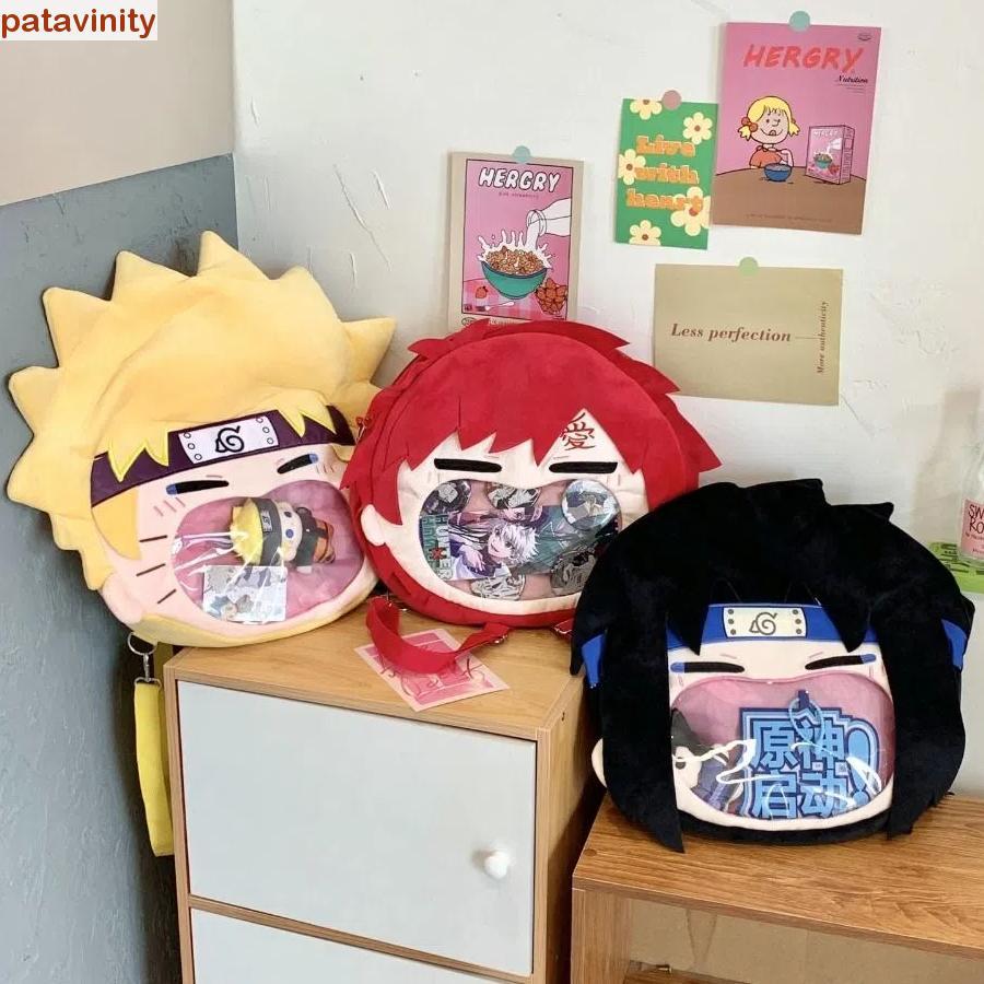 PATAVINITY Uzumaki Naruto กระเป๋า, การ์ตูนอะนิเมะญี่ปุ่น Uchiha Sasuke Itabag, ตลกโปร่งใส Kawaii ปาก