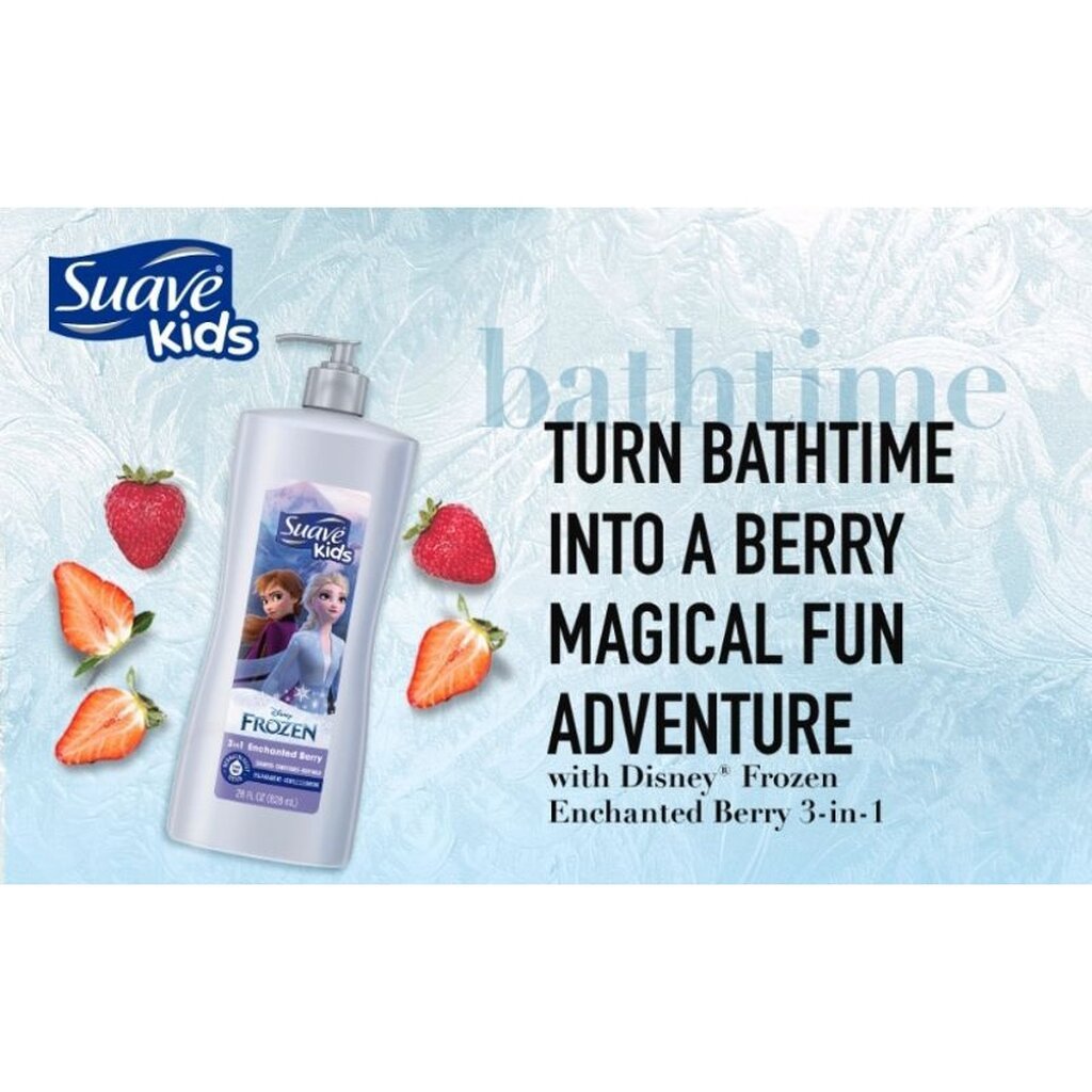 Suave kids Disney Frozen 2in1 / 3in1 Shampoo+Conditioner+Body Wash ขนาด 828ml