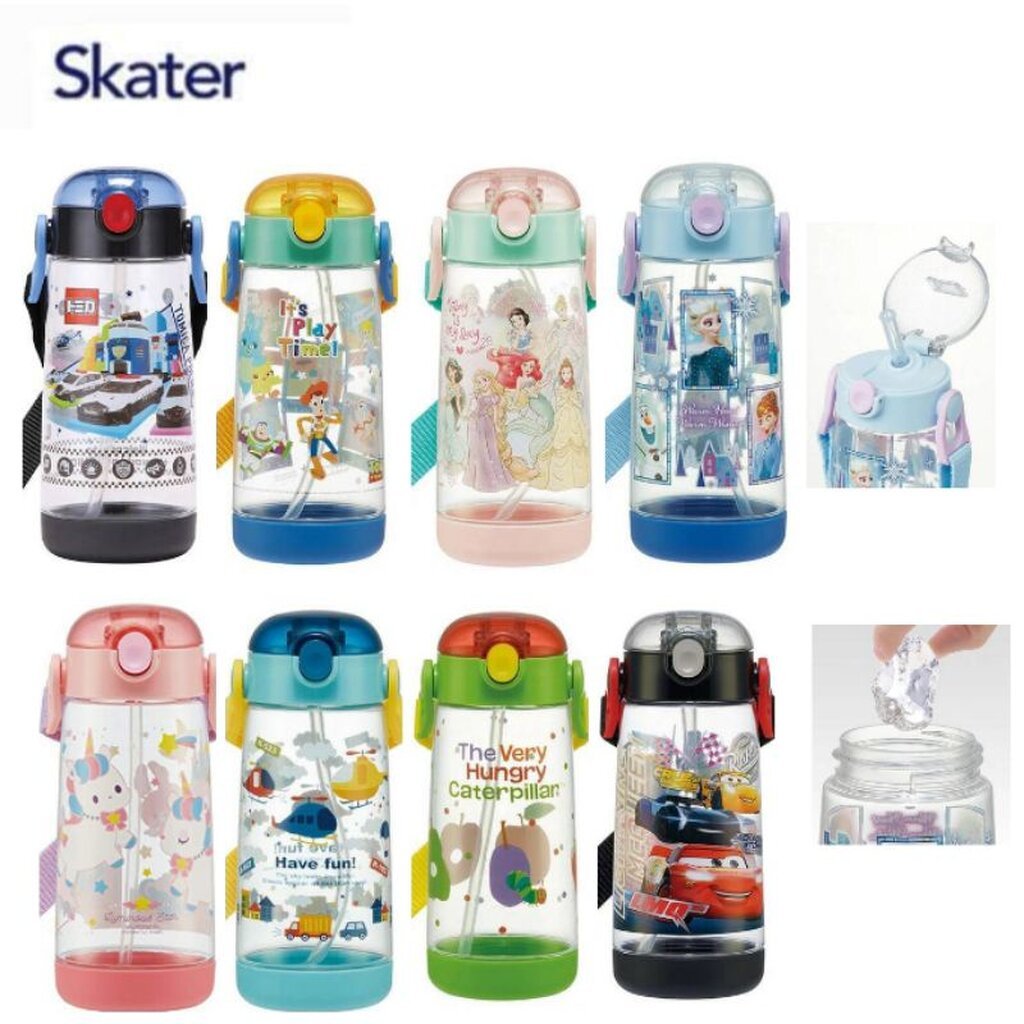 NEW 2026 Skater - One push straw bottle กระติกน้ำหลอดเด้ง ขนาด 480ml. จากญี่ปุ่น