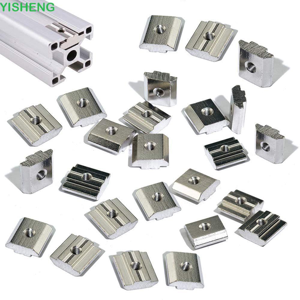 YISHENG Hammer Nut T Block Square 20PCS 2020 3030 4040 4545 T Slot Nut