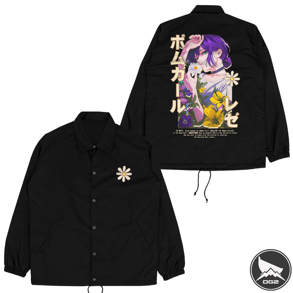 Coach Jacket Anime Chainsaw man Reze Bomb Devil A273 Coach windbraker Jacket ผู้ชายผู้หญิง OG2 1E A