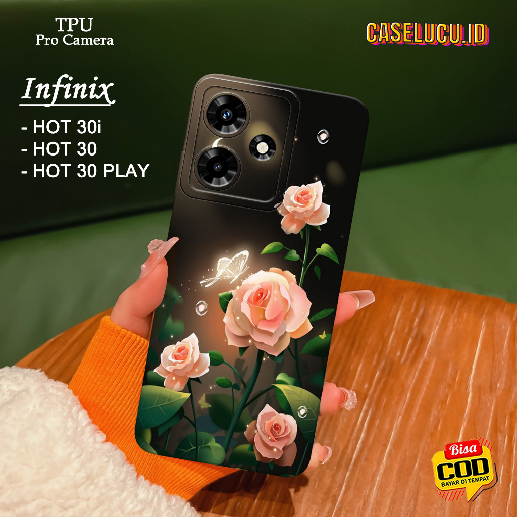 HP ล่าสุด Infinix Hot 30i / Hot 30 / Hot 30 Play Phone Case - Fashion Flower Case - Infinix Hot 30i 