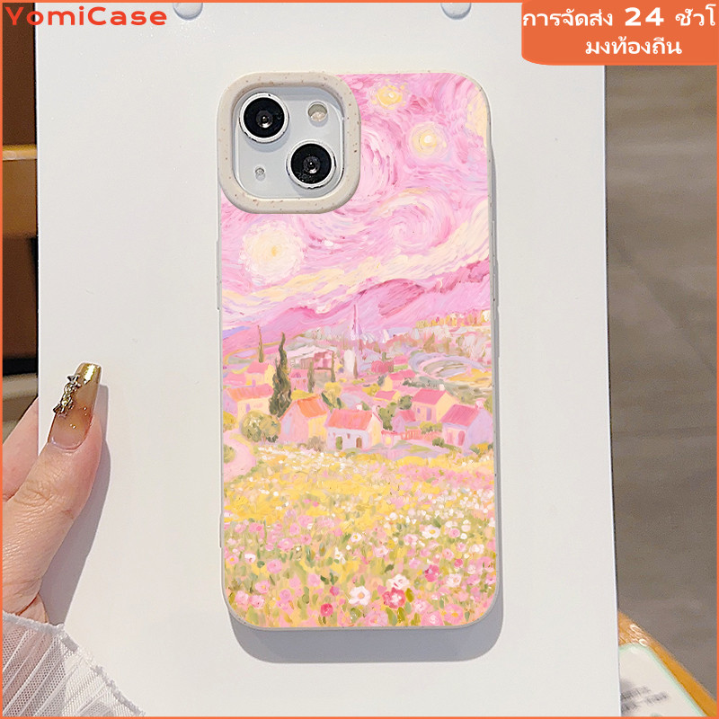 สีชมพูโรแมนติกวิว เคสสำหรับซัมซุง A05s A15 A52 A24 A31 A53 A54 A03 case for samsungA10s A11 A12 A13 A14 A23 กันกระแทก