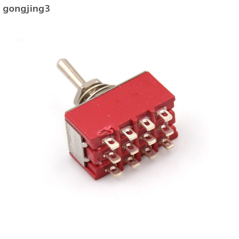 Gongjing3 ใหม่ 2A250VAC 5A125VAC 12 Pin 4PDT ON/ON 2 ตําแหน่ง Mini Toggle Switch MTS-402 th