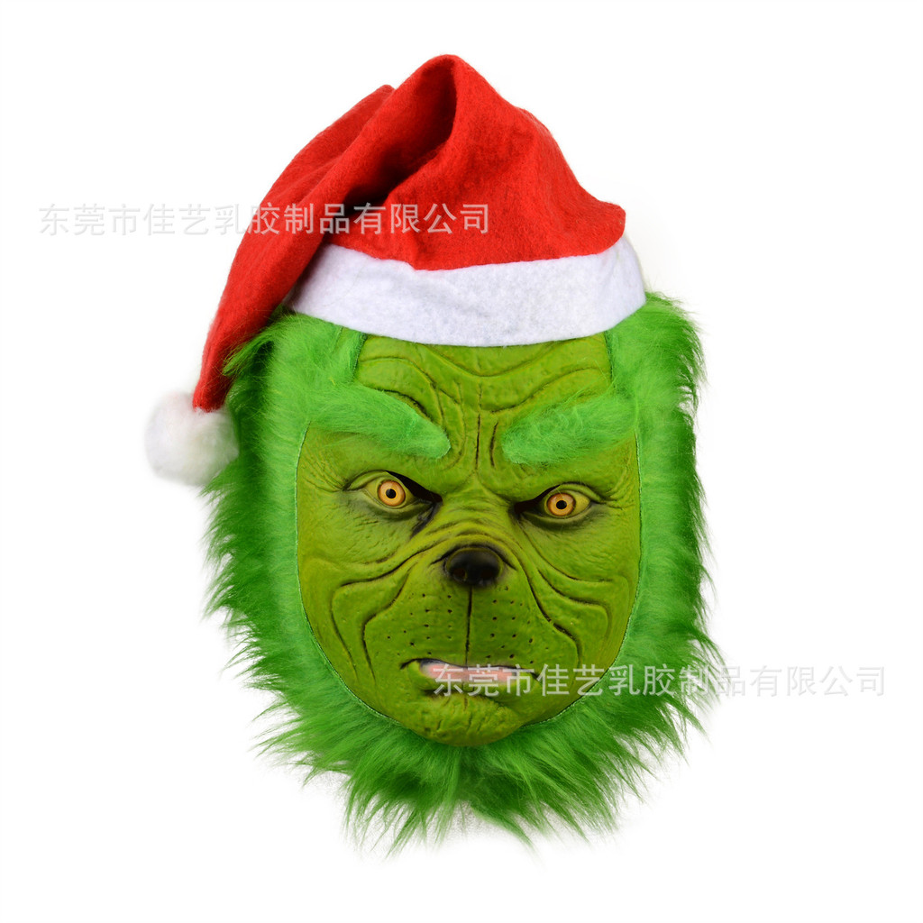 คริสต์มาส Greench Latex Mask Green Monster Christmas Monster Jeremy Mask Headgear