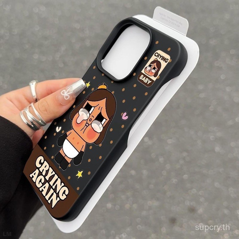 เคสโทรศัพท์แฟชั่น Polka Dot Crying ตุ๊กตาเด็ก ins เหมาะสําหรับ iPhone 14promax 13promax 11 12 13 14 15 pro max 16 17 promax กันกระแทกยืดหยุ่นกรณี