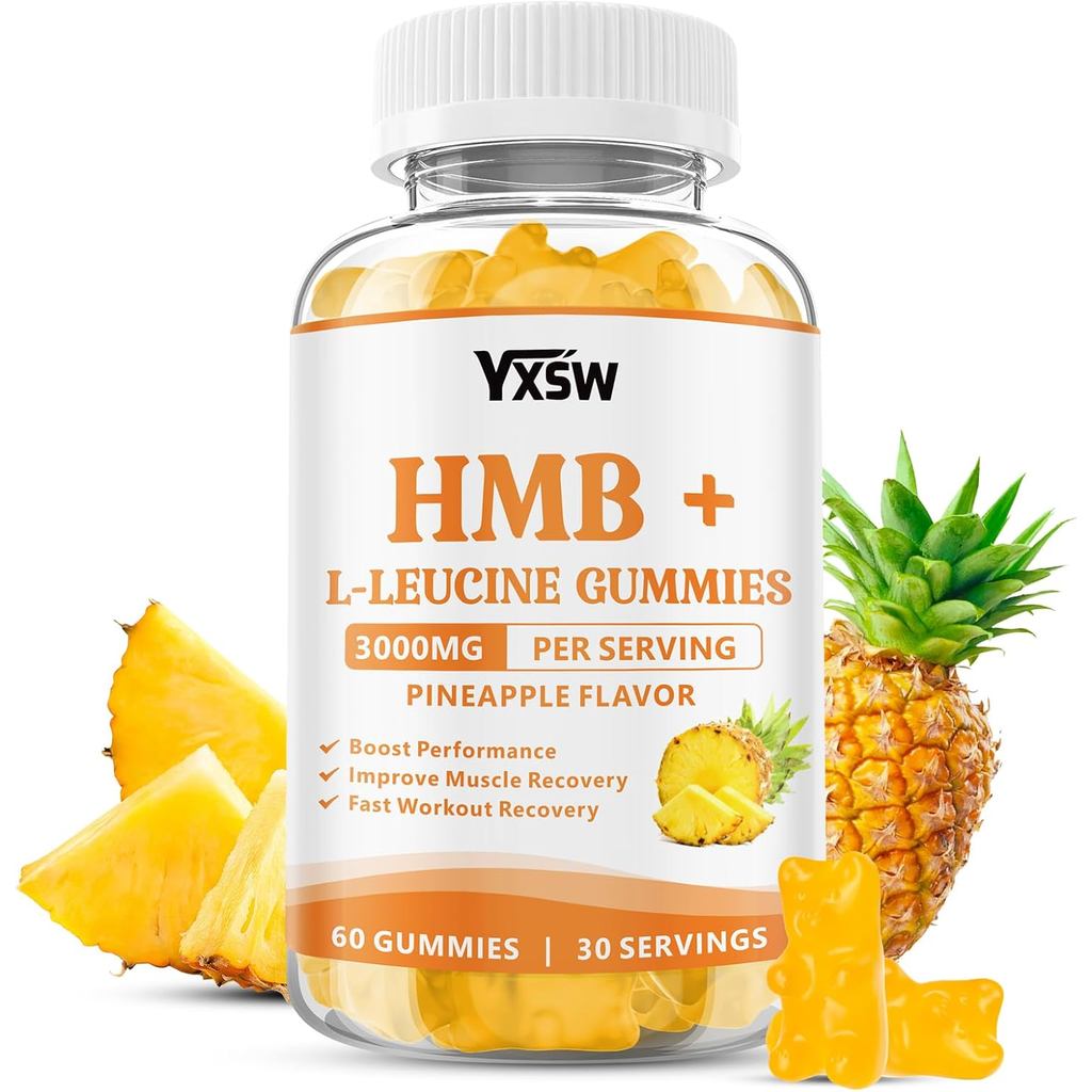HMB และ L-leucine Gummies 3000mg, HMB และ Leucine Amino Acid อาหารเสริมสําหรับการเจริญเติบโตของกล้าม