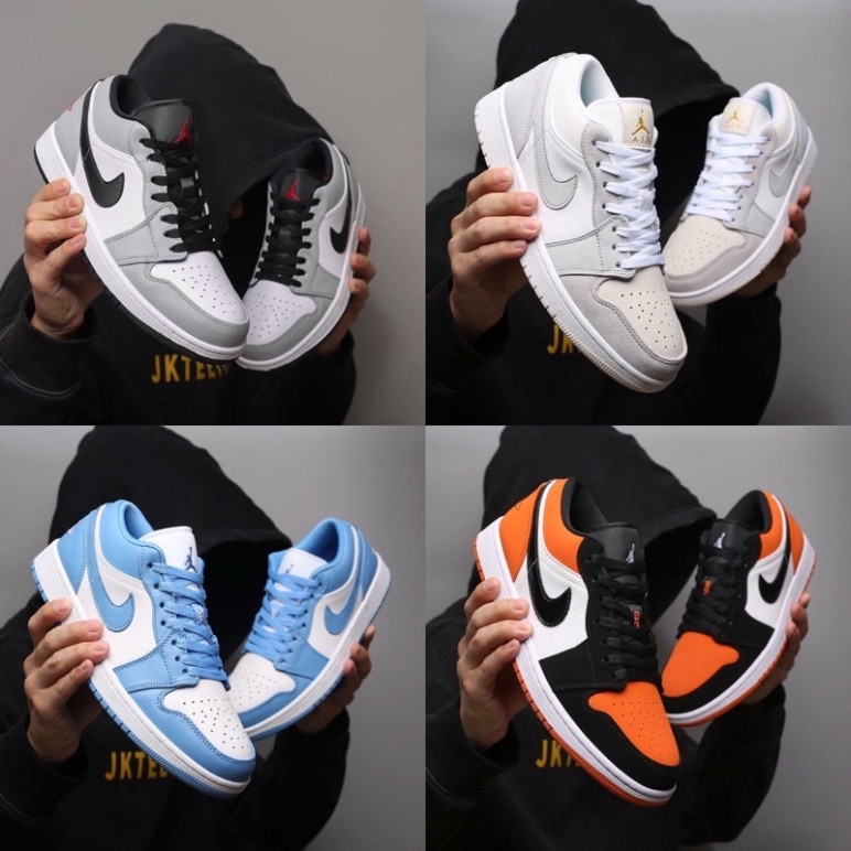 รองเท้า Jordans 1 Low แบบครบเซ็ตในกล่อง มีบิล สำหรับผู้ชายและผู้หญิง