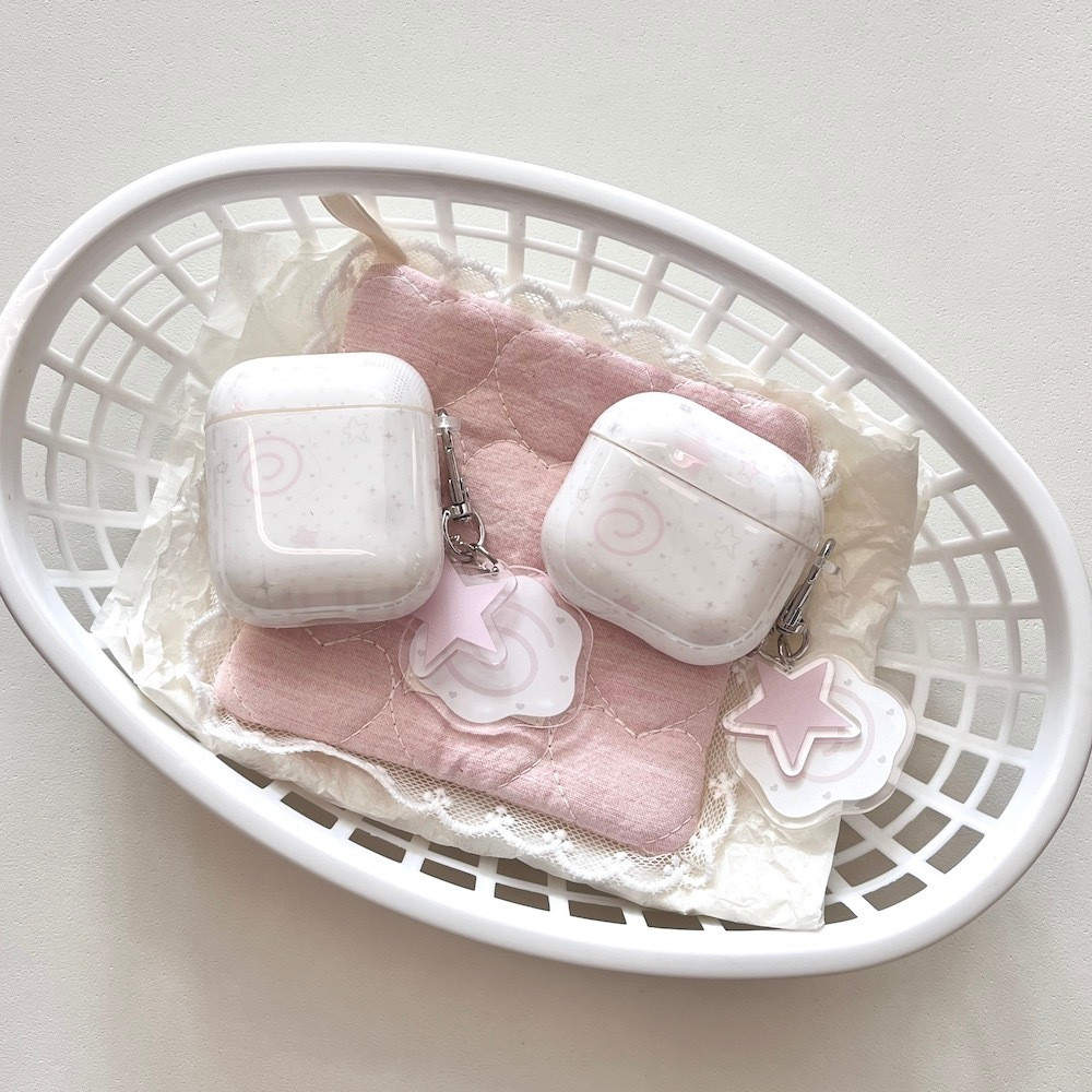 หูฟังเคสบลูทูธเข้ากันได้สําหรับ AirPods Pro3(2025) 4(2024) 1/2 Pro(2019) 3 Pro2(2022) หมึกพื้นหลังสีขาว-สาดเคส IMD พร้อมจี้โซ่ลูกปัด “White background ink-splashed“