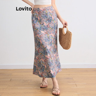 Lovito กระโปรงลําลอง กระโปรงพิมพ์ลายชนเผ่าสําหรับผู้หญิง L10…