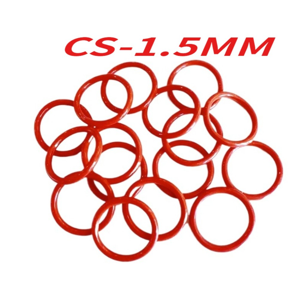 (-XCF)แหวนซีลโอริงซิลิโคนสีแดง CS1.5 มม.* OD4-100 มม.แหวนกันน้ําทนอุณหภูมิสูงปิดผนึกส่วนประกอบ