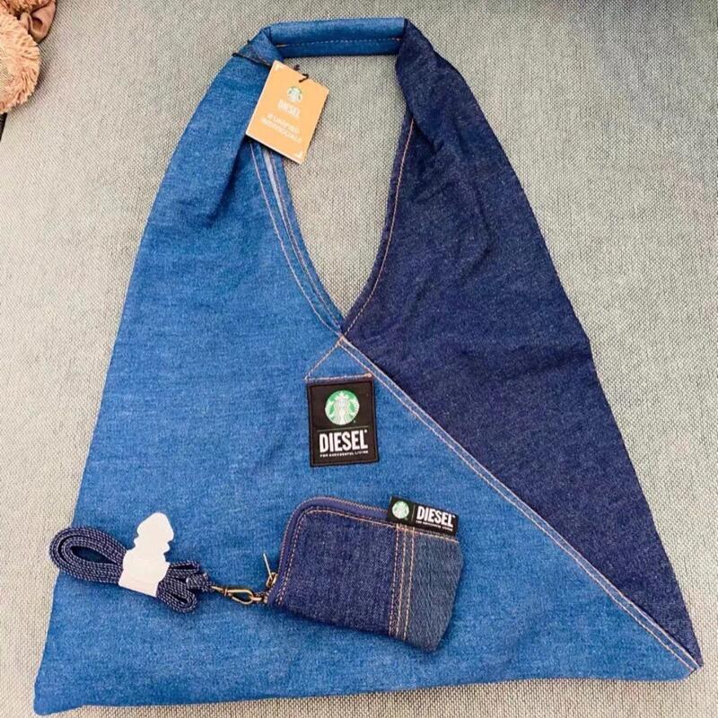 Starbucks Bag Diesel Diesel Joint Denim Bag กระเป๋าสะพายกระเป๋าสะพายกระเป๋าเป็นมิตรกับสิ่งแวดล้อมกระ