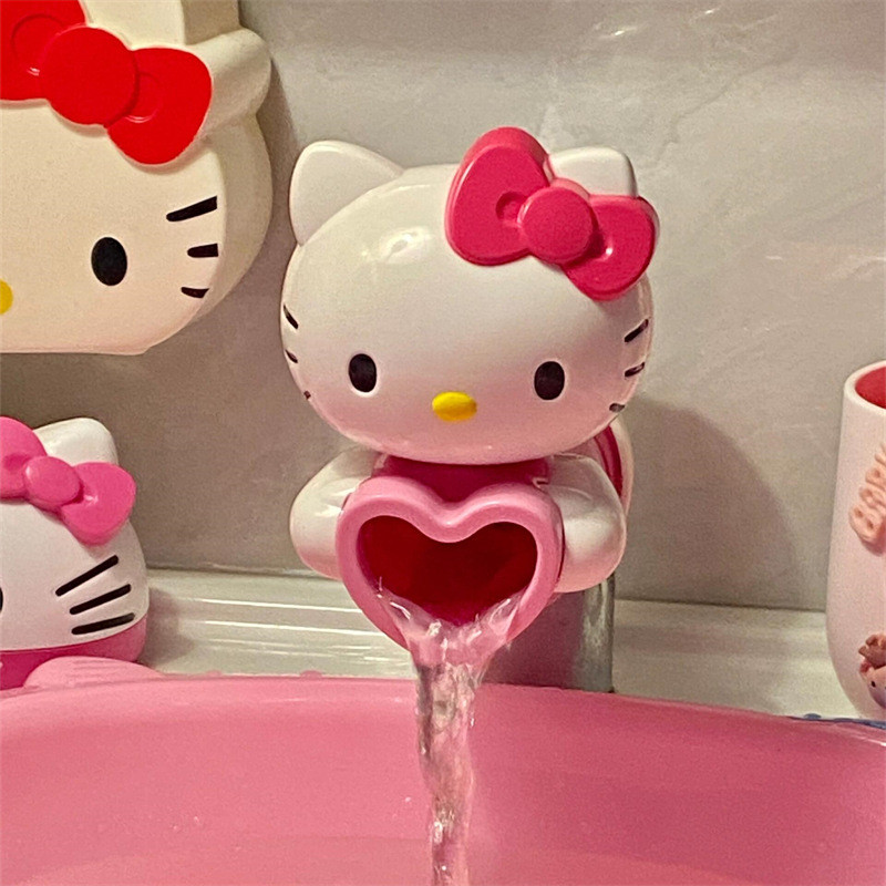 Pink Kitty Faucet Extender การ์ตูน Water Splash Faucet Extender สําหรับซักมือเด็กง่าย