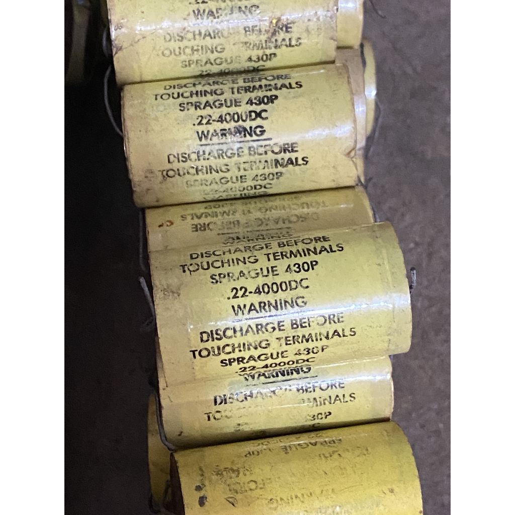 US Early Sprite SPRAGUE 430P ตัวเก็บประจุหัวแดง 0.22 UF 4,000V