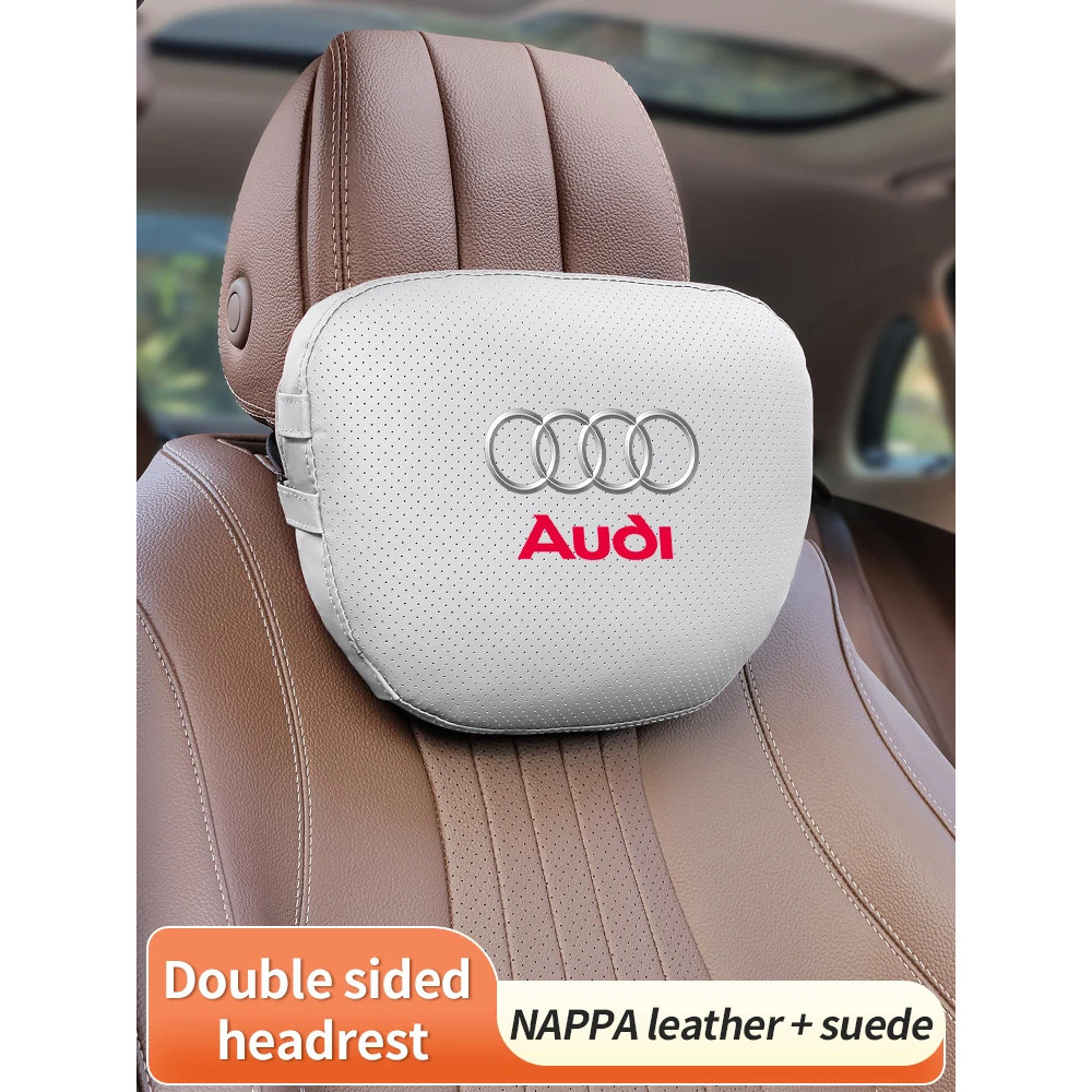 สําหรับ Audi A3 A4 A5 A6 A7 A8 Q3 Q5 Q7 Q8 S3 S4 S5 Rs3 Rs4 รถหนังนิ่มหนัง Headrest คอสนับสนุนที่นั่