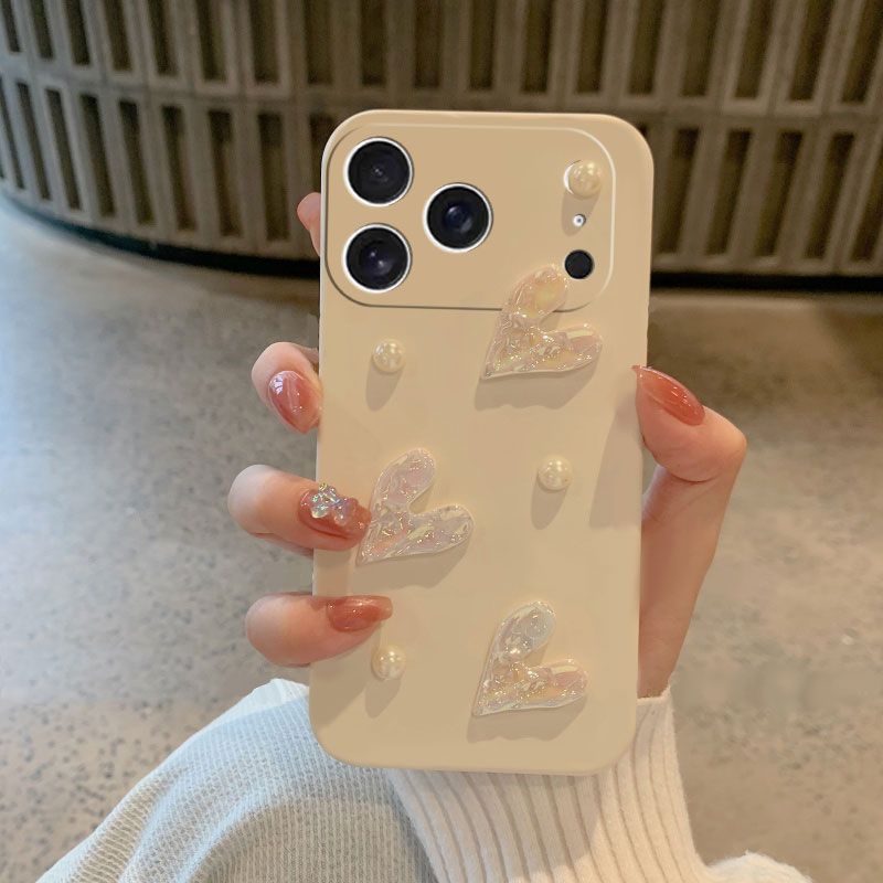 เหมาะสําหรับ17Proเคสโทรศัพท์มือถือบุคลิกภาพเหมาะสําหรับเคสโทรศัพท์มือถือ 17Pro เรียบง่ายสามมิติสีขาว