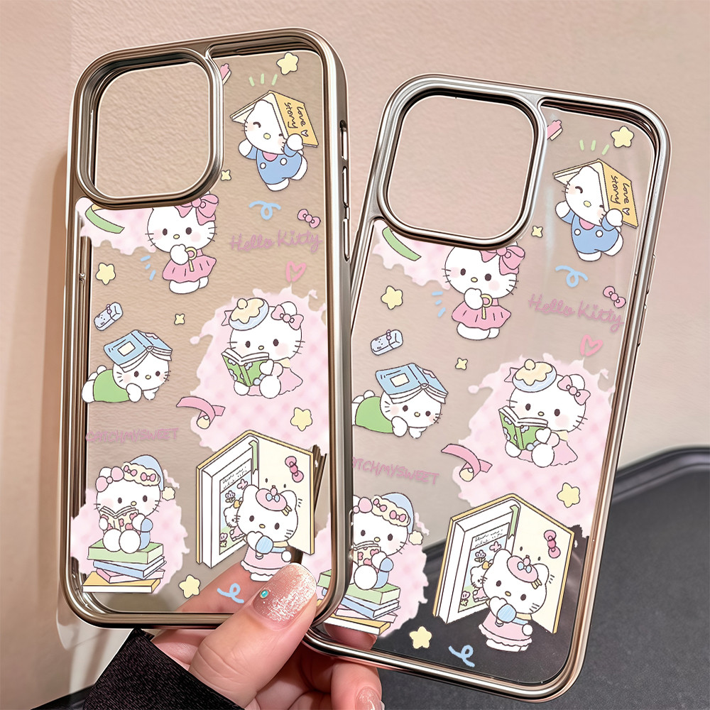 จัดส่งที่ไทย เคสมือถือ ไฮโซ น่ารัก เคสใสครอบสีเงิน For IPhone 17 16 15 14 13 11 6 7 8 plus Pro Proma