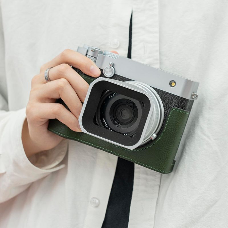 Fuji GFX100RF เคสป้องกัน gfx100rf กระเป๋ากล้อง Retro ฐานหนังแท้ 100rf อุปกรณ์ตกแต่ง N