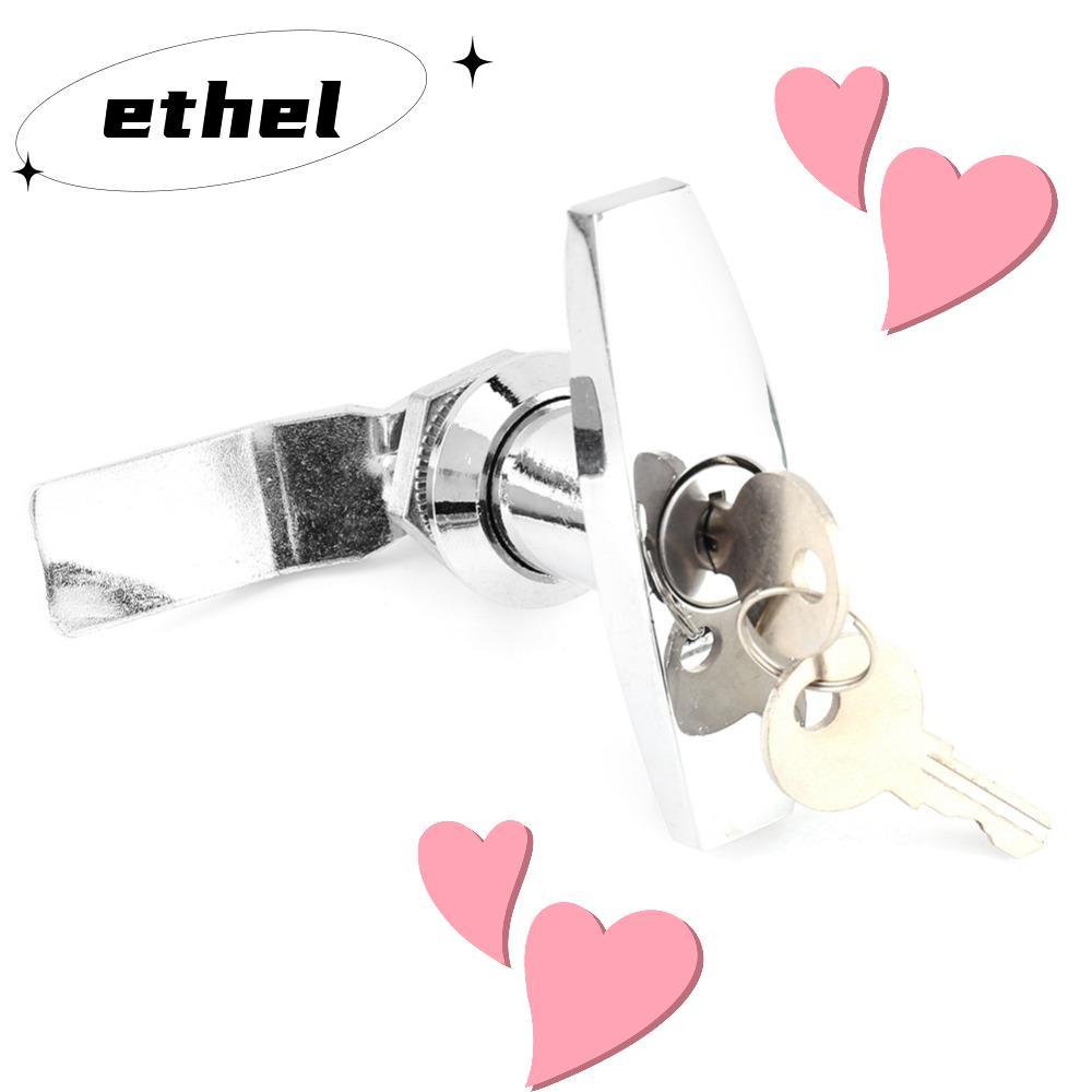 ETHEL ล็อคประตูโรงรถ, โลหะผสมสังกะสี T-Handle Design T Handle Lock, กลไกล็อคประตูล็อค Latch กล่องเคร
