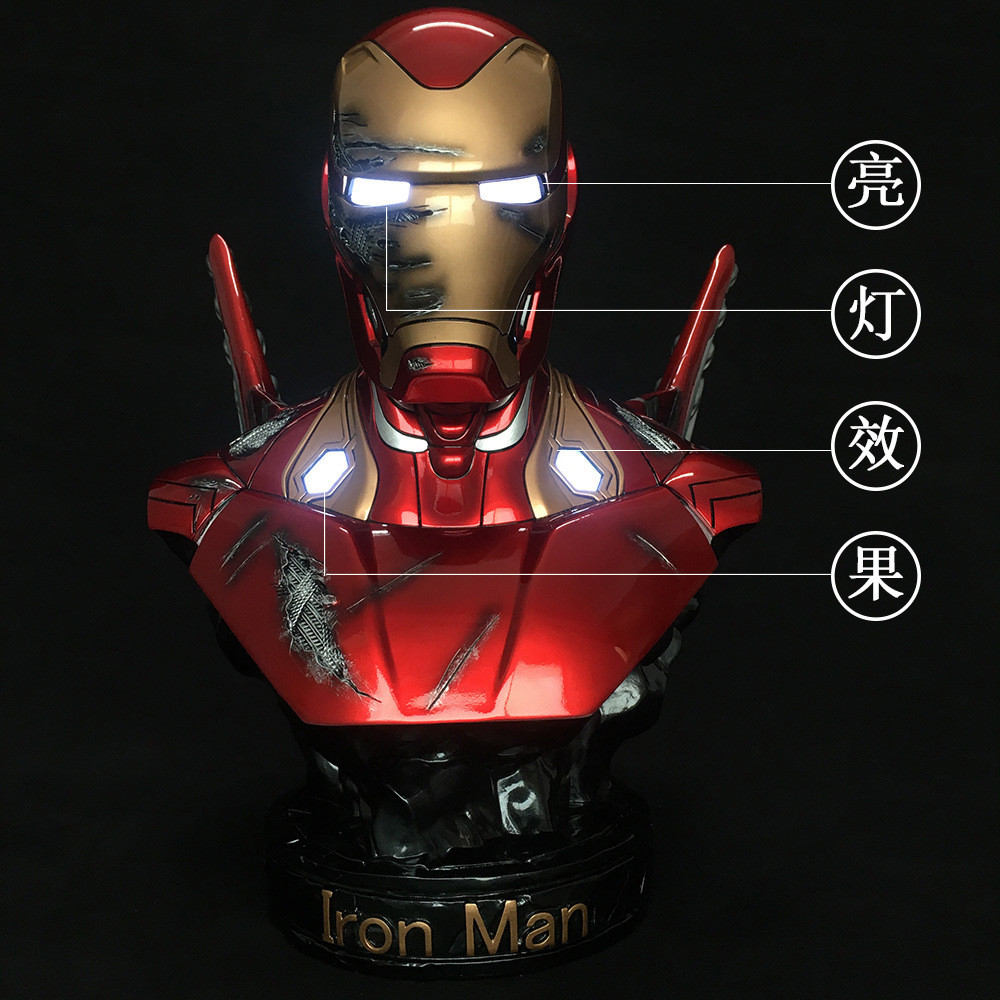 Luminous MK50 Iron man MK46 Bust Iron man 1/2 เรซิ่น GK รุ่นชั้นตกแต่งหน้าอก