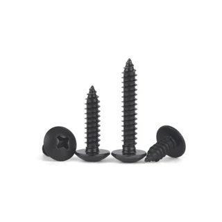 น็อต สกรู หัวร่ม หัวกระทะ แฉก เกลียวปล่อย / Truss an Head Phillip Tapping Screw สีดํา 304สแตนเลสคุณภาพสูง รู M3/M4/M5/M6 * L6-60 มม. ZHDS*