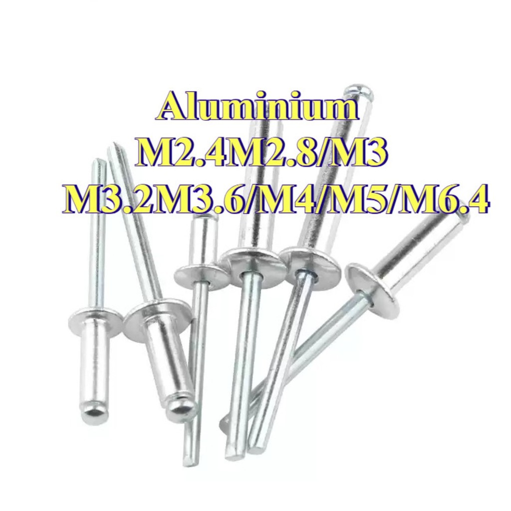 (-CWJ)Countersunk Aluminium Pull Nails Silver/Black Pull Rivets Open Drawing Decorative Nails M2.4M2