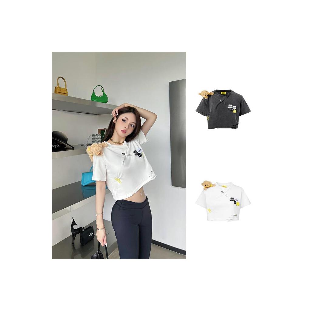 13DE MARZO smiley Pin Destruction Short Short Short Sleeve FR0003