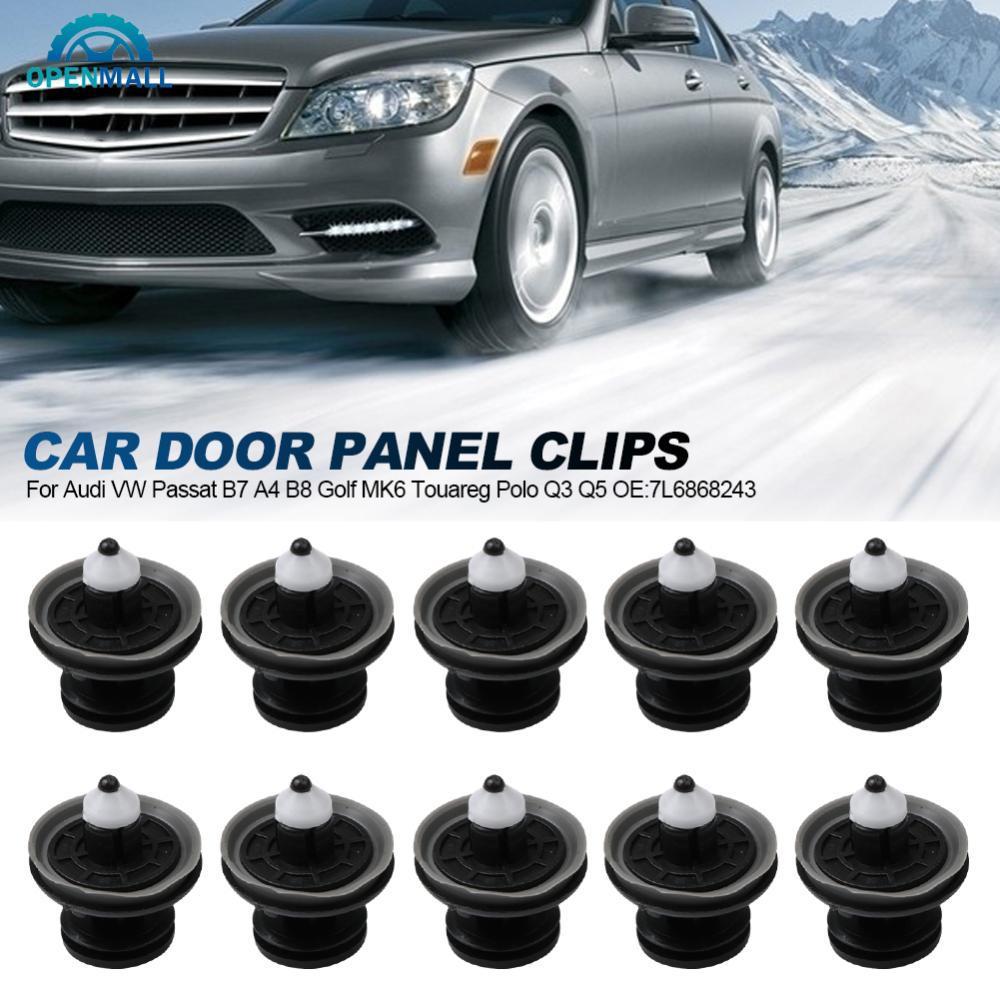 OPENMALL 10 ชิ้นรถแผงประตูคลิปการ์ด Rivets Fasteners สําหรับ VW Passat B7 A4 B8 Golf MK6 Touareg Pol