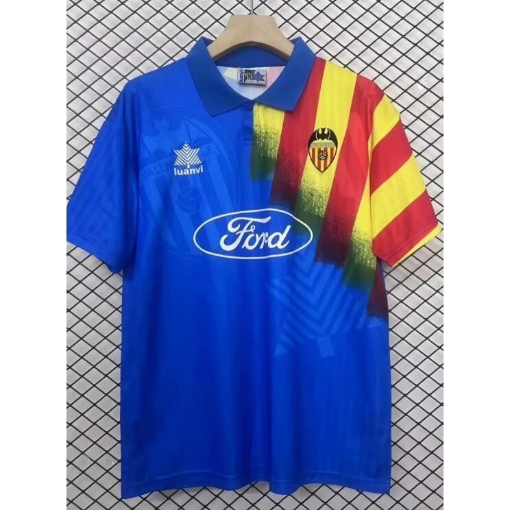 Valencia CF 1995-96 Home Retro Football Jersey - ชุดฟุตบอลแขนสั้นวินเทจ (จําลองคลาสสิก)
