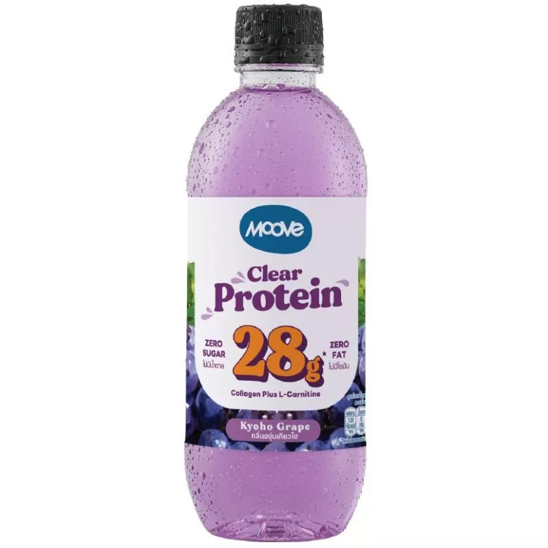 มูฟโปรตีนใสกลิ่นองุ่นเคียวโฮ 400มล. Moove Clear Protein Kyoho Grape 400ml. [หมายเลขบาร์โค้ด 8859833200147]