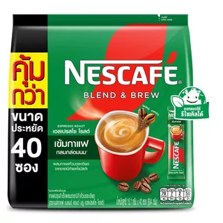 เนสกาแฟเบลนด์แอนด์บรูเอสเปรสโซโรสต์กาแฟปรุงสำเร็จชนิดผง 15.1ก แพค 40ซอง NescafeBlend&BrewEspres15.1X40 [8850127059113 ]