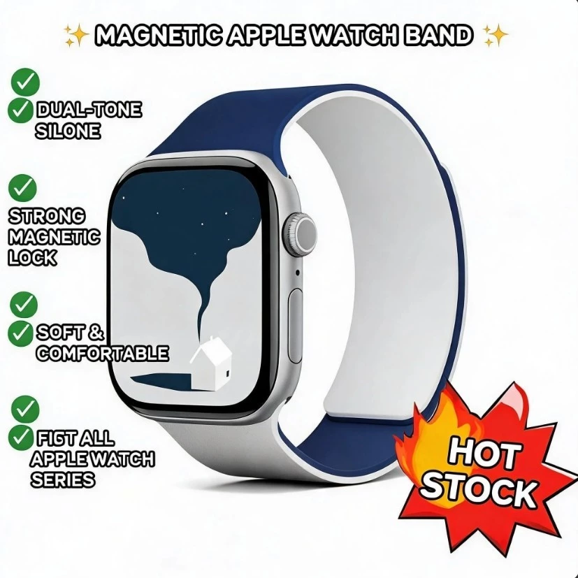 สายแม่เหล็กไม้เมฆทูโทนเหมาะสําหรับ แอปเปิล ดู for Iwatch Apple Watch Series 11/10/9/8/7/6/5/4/3/SE 42 46 41 45 44 40 49 for Smartwatch strap