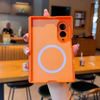 Simple Magnetic Skin Feel เคสโทรศัพท์กันกระแทกสําหรับ Samsung Z Fold 8 Wide Full Lens Coverage สําหรับ Magsafe Slim Fit ทนทาน Cover