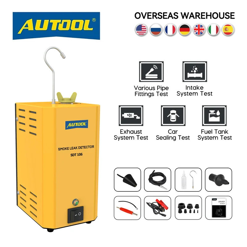 Autool SDT106 เครื่องควันรถ Leak Locator Auto วินิจฉัยควันเครื่องตรวจจับรั่วสําหรับ AUTOOL SDT-106 ข