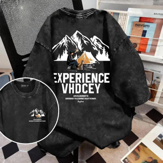 My-T🚀เเสื้อผู้ชายoversize cotton เสื้อแฟชั่น คอกลม แขนสั้น พิมพ์ลาย 'EXPERIENCE' สไตล์ลำลอง ใส่สบาย S-3XL【COD】