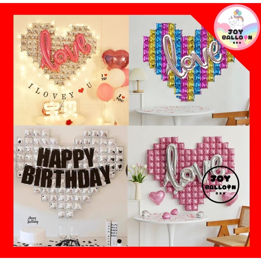 ลูกโป่งหัวใจขนาดใหญ่ ฉากหลังหัวใจ Love ฟอยล์บอกรัก รูปที่ 4