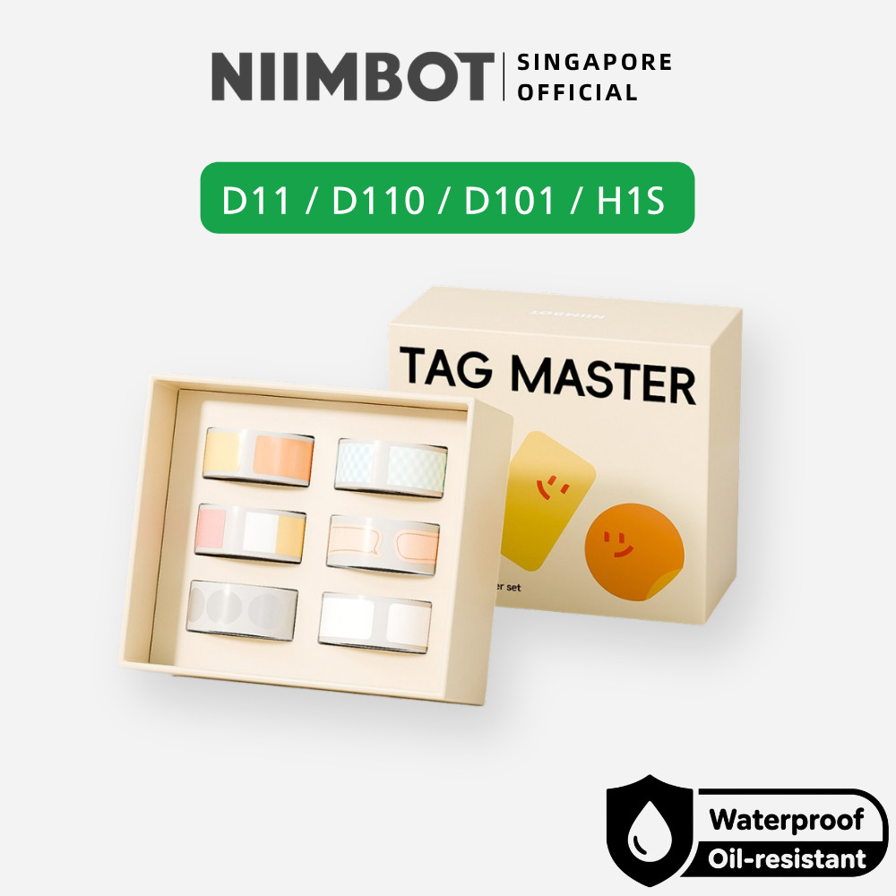 NIIMBOT Tag Master Label ชุดสติ๊กเกอร์ 6 ม้วนและ 9 ม้วนสําหรับ D110 / D11 / D101 / H1S กระดาษเติม