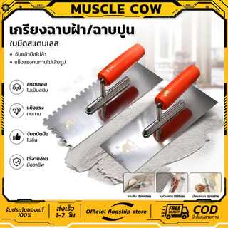 MUSCLE COW เกรียงหวี เกรียงขัด เกรียงสแตนเลส เกรียงเหลี่ยม ขนาด 10"