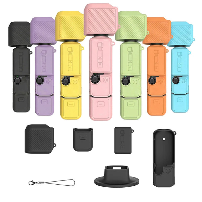 ชุดเคสซิลิโคนสําหรับ DJI Pocket 4 เคสป้องกันกันกระแทกสําหรับอุปกรณ์เสริม DJI Pocket 4