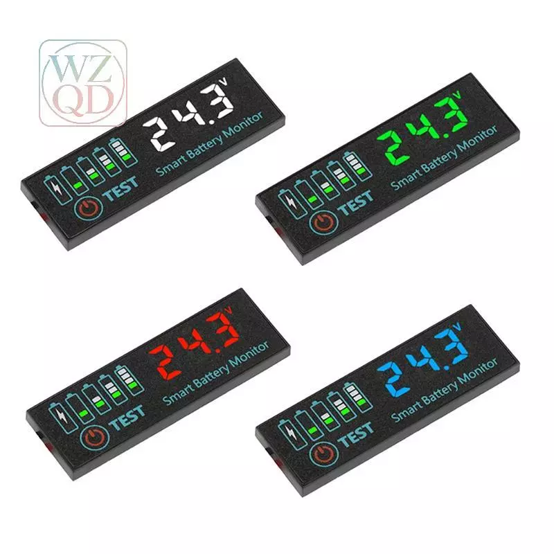 [WZQD] DC 7-55V Universal Battery Charge Indicator แผงตัวบ่งชี้ LED แบตเตอรี่กรดตัวบ่งชี้การชาร์จแรงดันไฟฟ้า