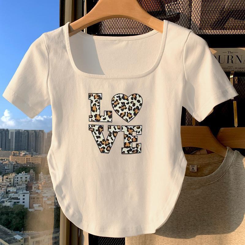 ฤดูร้อนใหม่เสื้อสาวอวบพรางหุ่นเสื้อแฟชั่นสไตล์เกาหลีผู้หญิงเสื้อพิมพ์ลายหลากสีใส่เสื้อผ้าที่ดูดีมีหลายไซซ์ให้เลือกมีหลาย