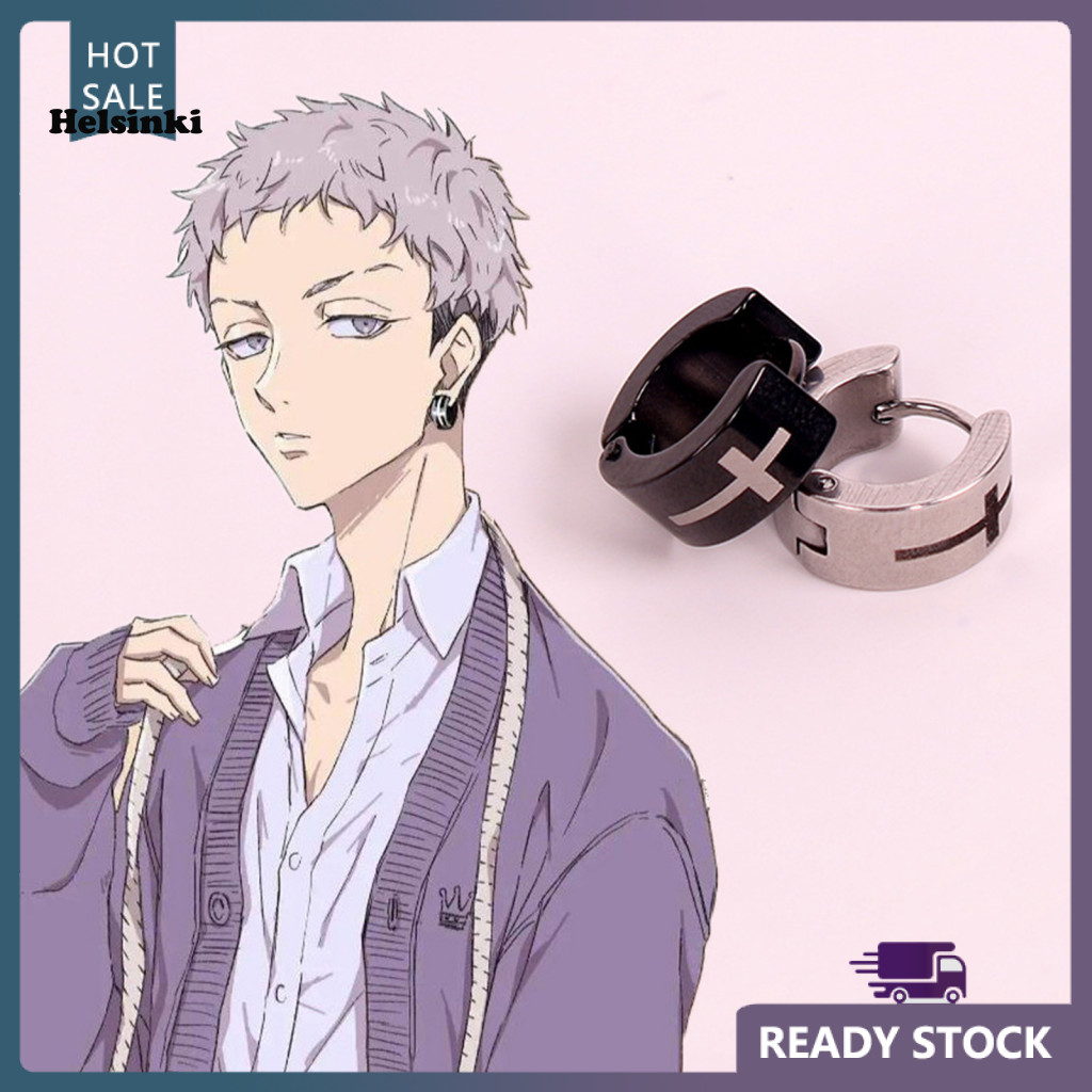 HLS Tokyo Revengers ต่างหูอะนิเมะการ์ตูนตัวอักษร Takashi Mitsuya ไม่มีการอักเสบ Drop ต่างหูเครื่องปร