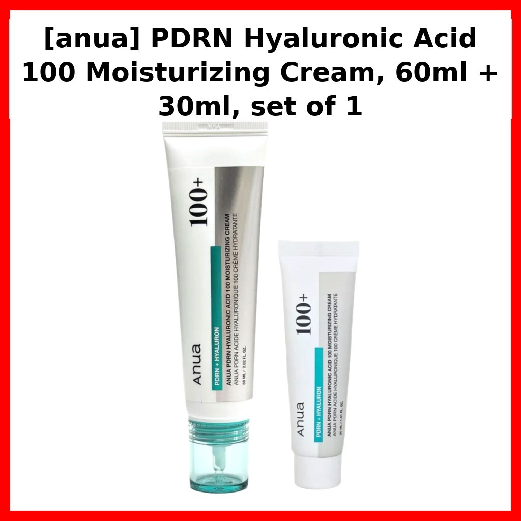 [anua] PDRN Hyaluronic Acid 100 Moisturizing Cream, 60ml + 30ml, ชุด 1 / Korean Moisturizer by onepi