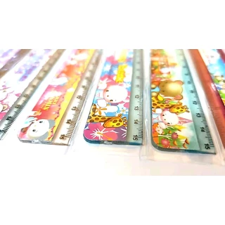 [รุ่นใส 15ซม.] ไม้บรรทัด พลาสติก แบบสั้น ลายการ์ตูน รุ่นประหยัด สุ่มลาย ขนาด 16ซม. น่ารักมากๆ